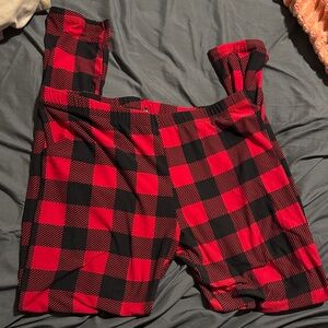 Just Love Red and Black Plaid Leggings